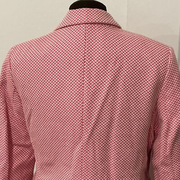 Boden Women’s Pink Herringbone Cotton Blend Checker Blazer Office Jacket Size 12 - Picture 6 of 9